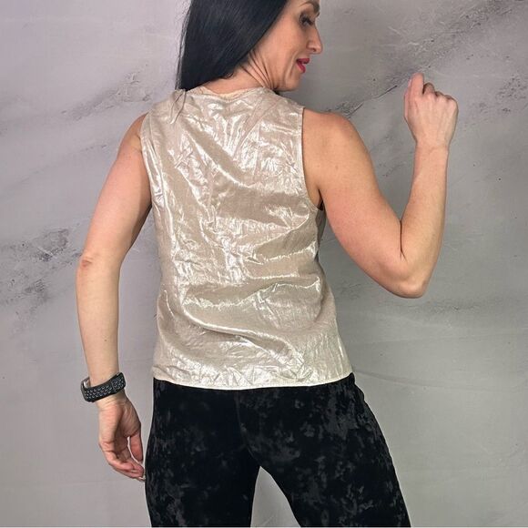 Zara Basic cute metallic fabric top sleeveless - Picture 2 of 5